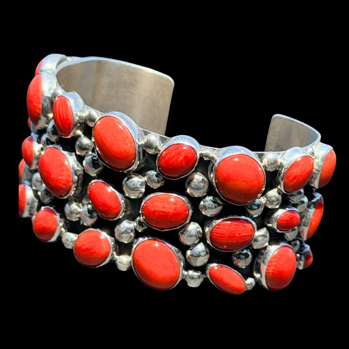 Red Coral Cluster Cuff - CMH252