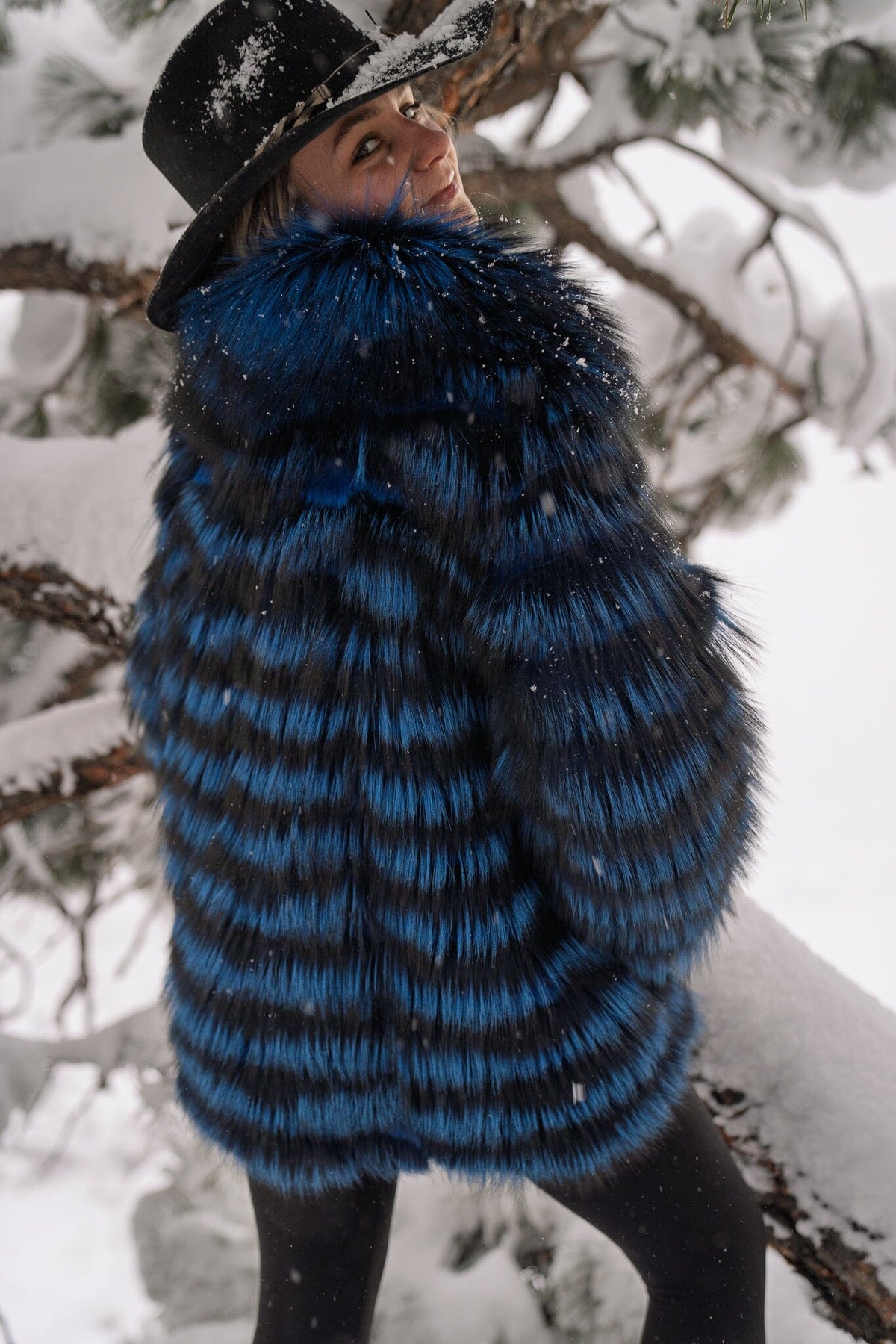 Cobalt Blue Fox Jacket - MKKATE