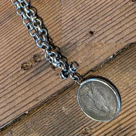 Coin Pendant/Silver Link Chain - NV2-CSL