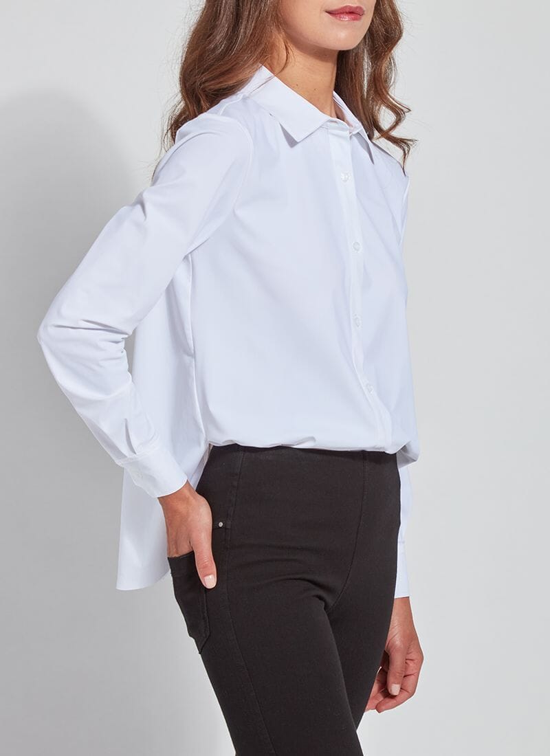 Connie Button Down - White - LY2435W