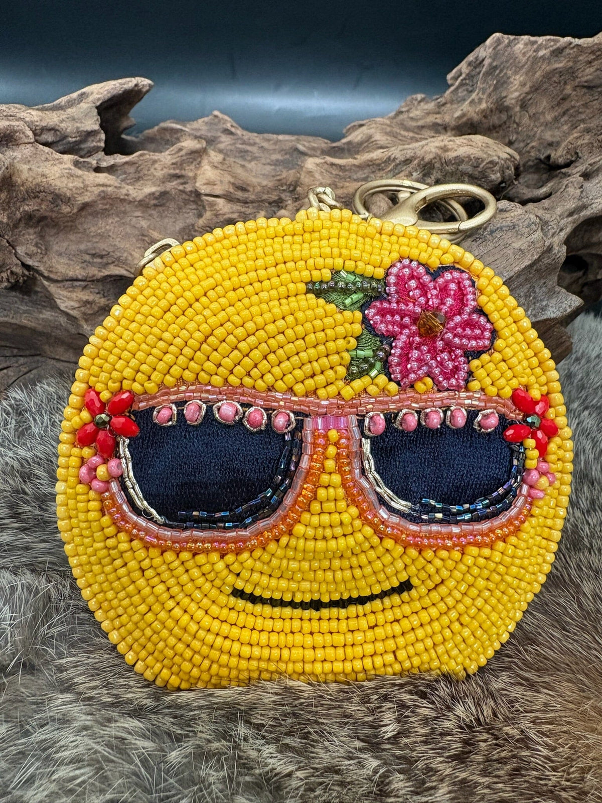Cool Smiley Beaded Coin Purse - MFS002673
