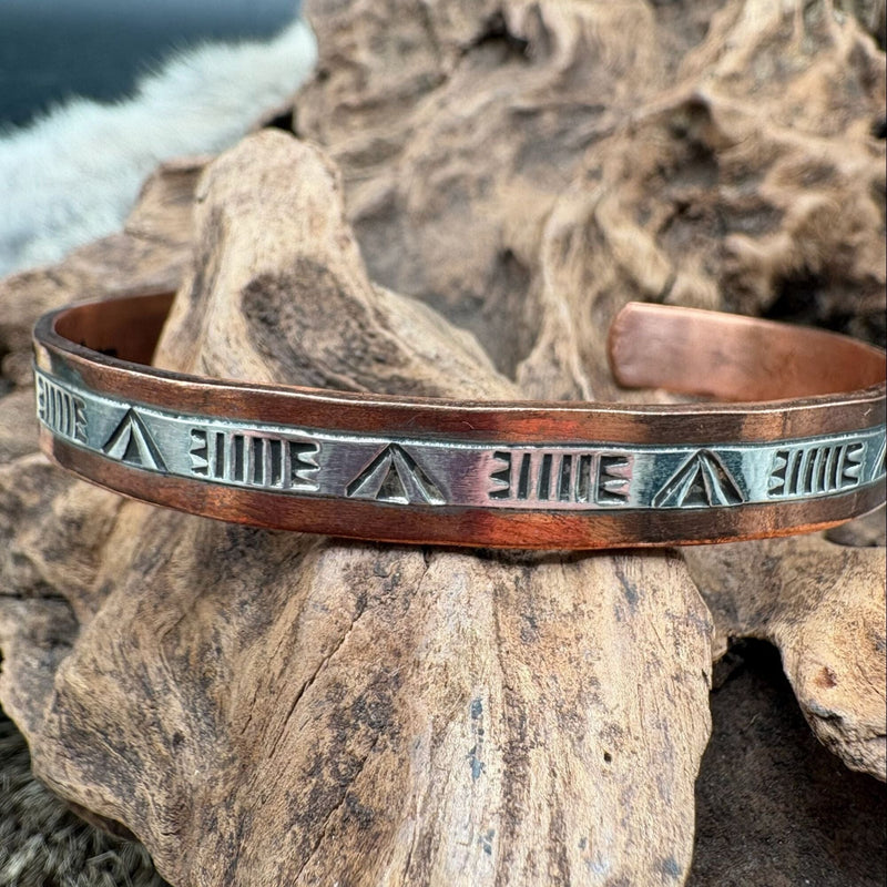 Copper/Stamped Sterling Cuff - CSL40