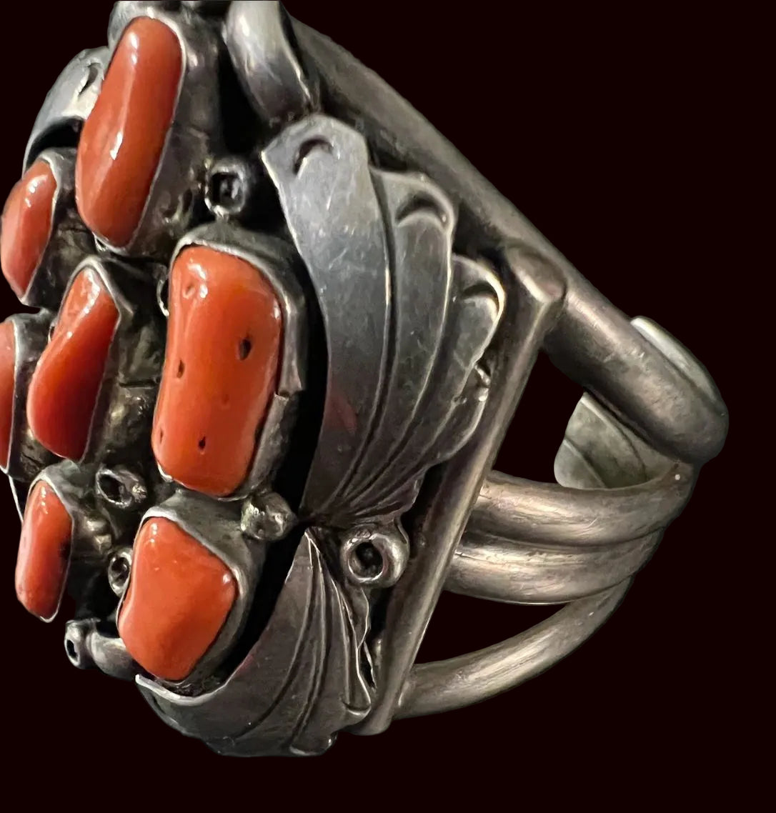 Coral/Sterling Cuff - CMH191