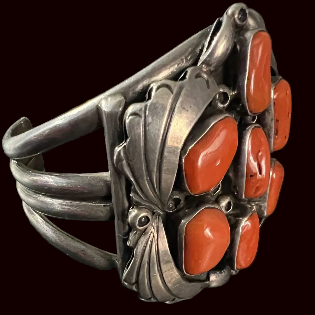 Coral/Sterling Cuff - CMH191
