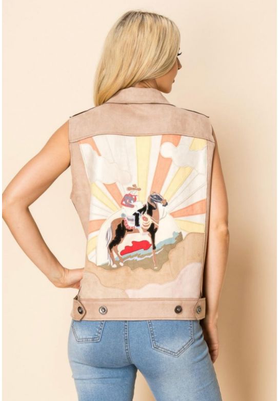 Cowboy Faux Suede Vest - 4503CB