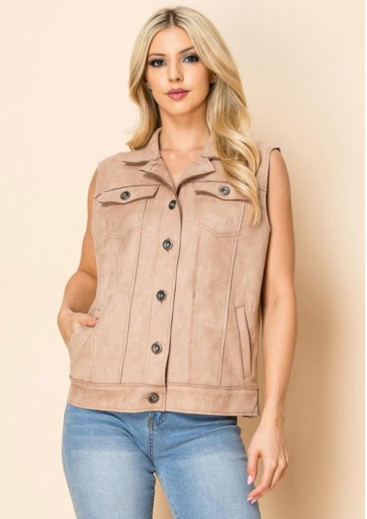 Cowboy Faux Suede Vest - 4503CB