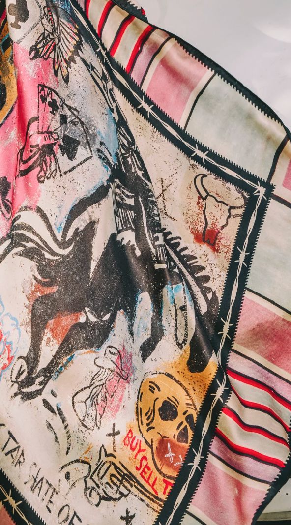Cowboy Graffiti Scarf - Double D Ranch - SCARF226