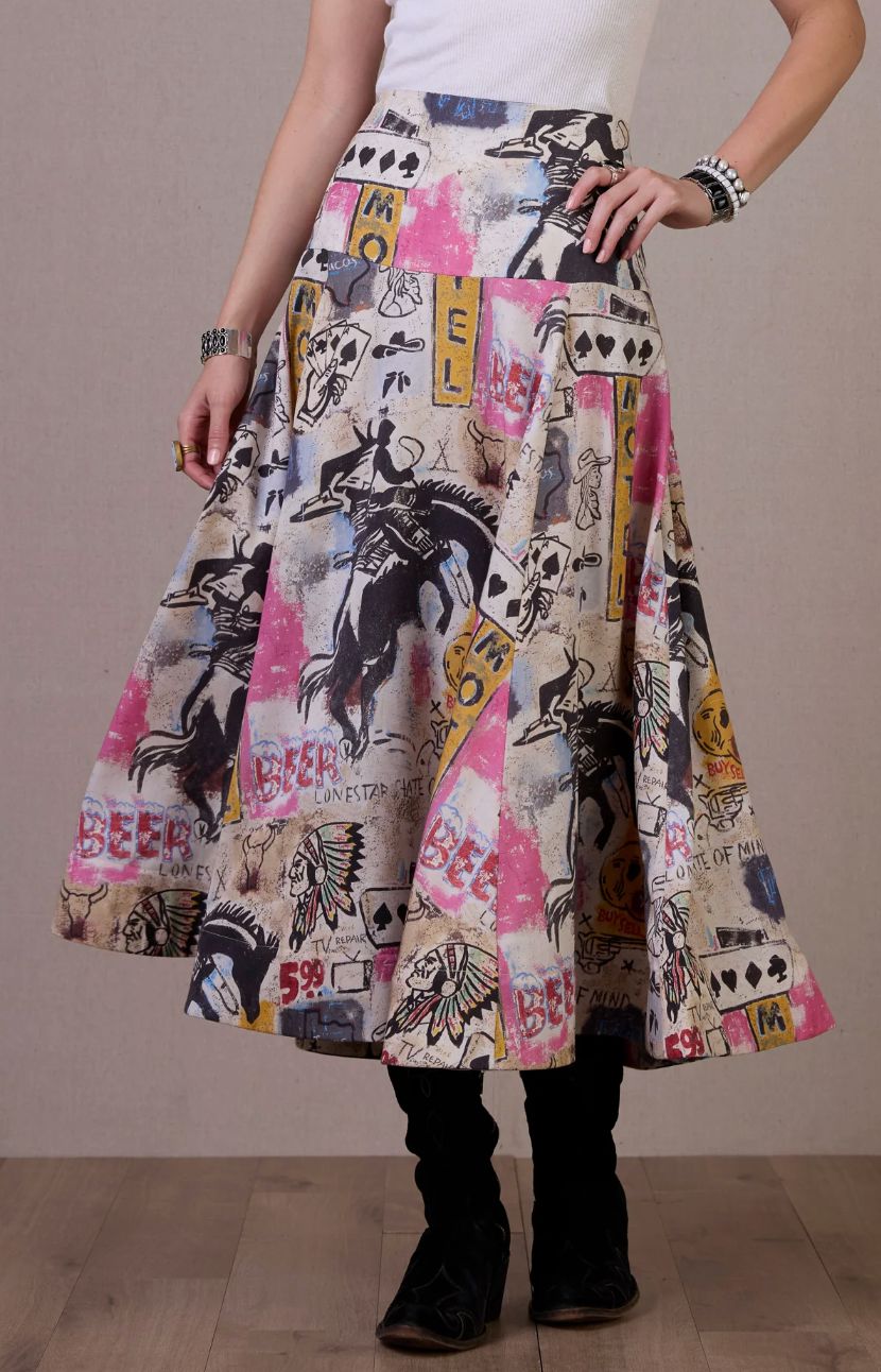 Cowboy Grafitti Skirt - Double D Ranch - S1858