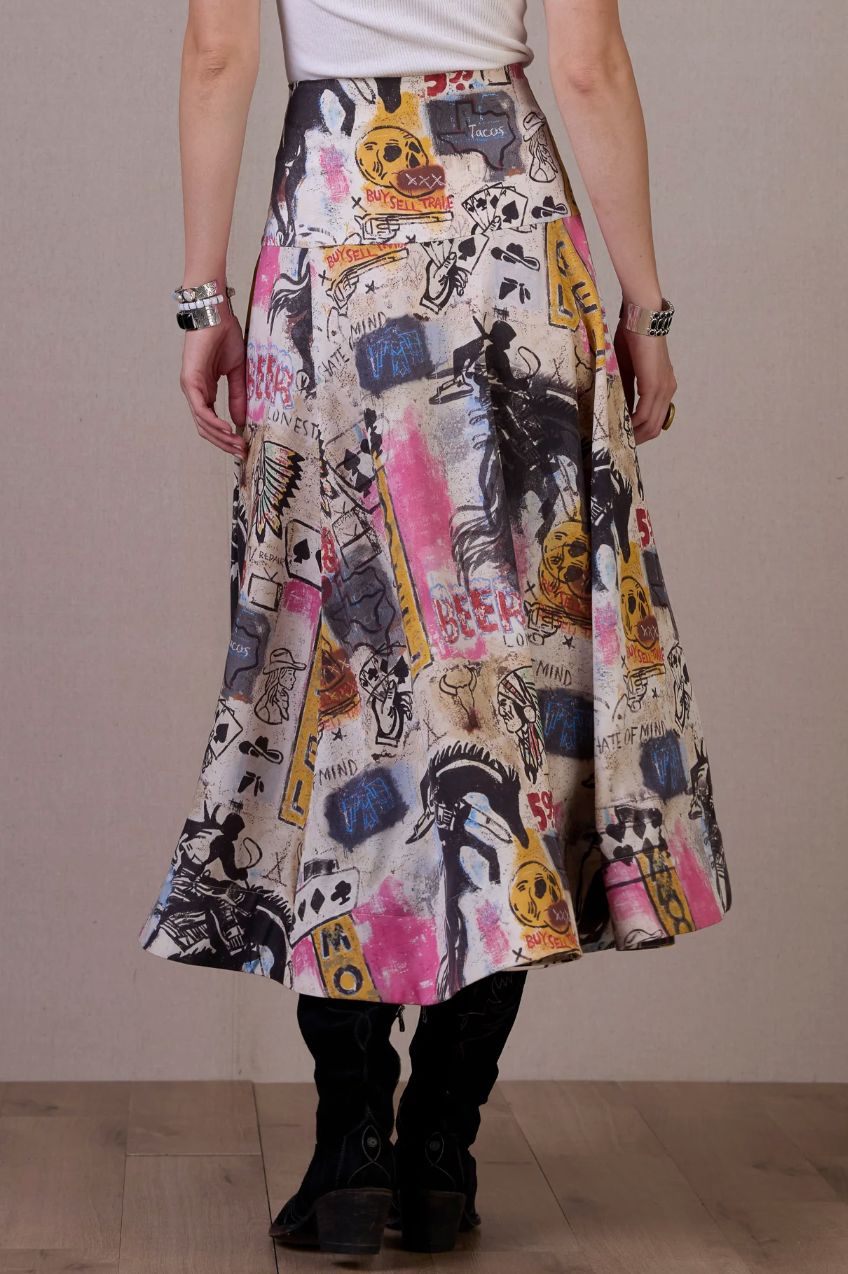 Cowboy Grafitti Skirt - Double D Ranch - S1858