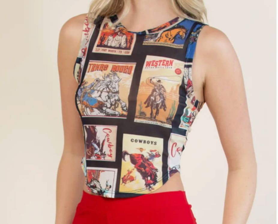 Cowboy Stamp Top - T1597CS