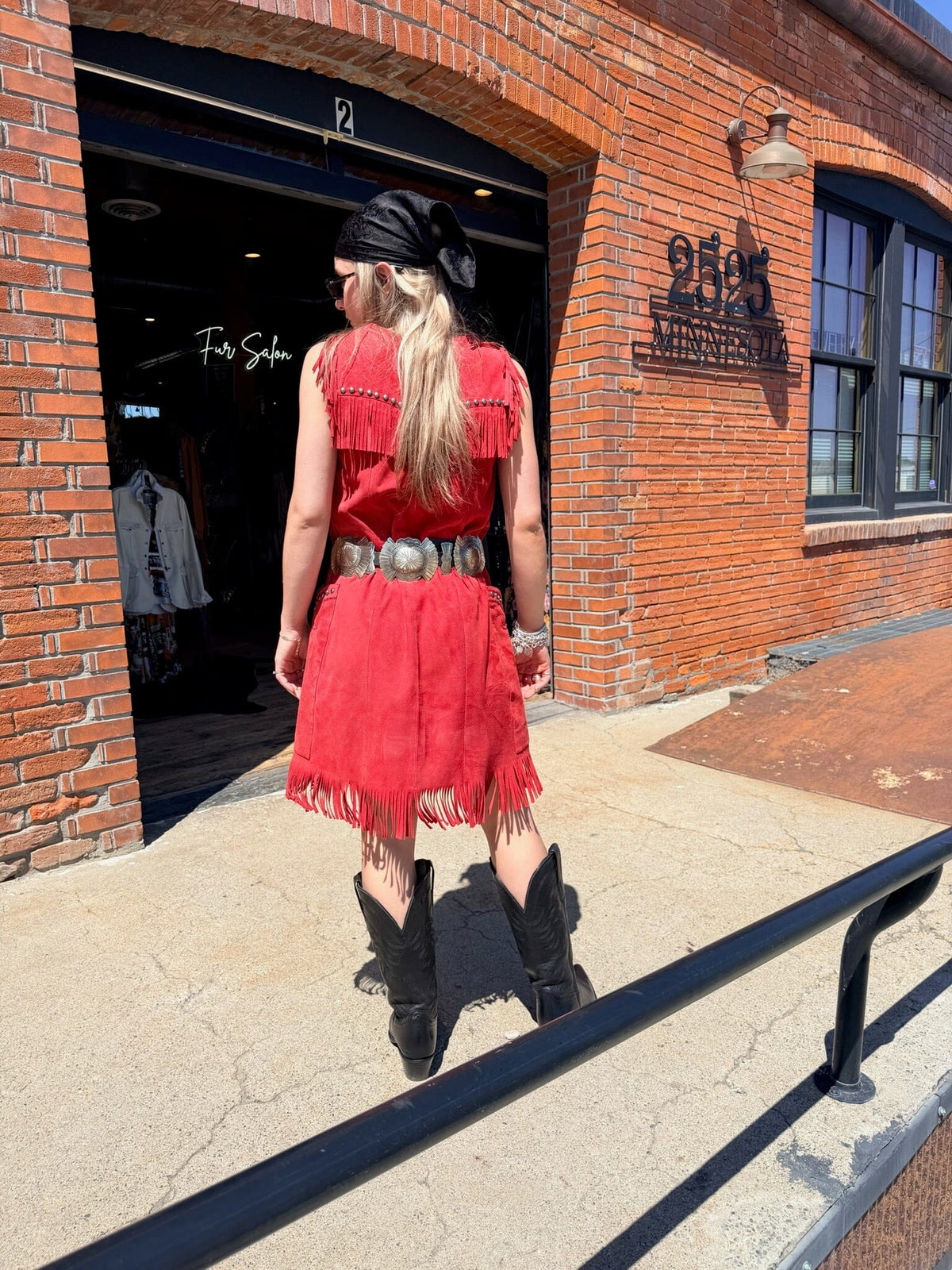 Cowgirl 'til I Die Dress - Double D Ranch - Cherry - D1447