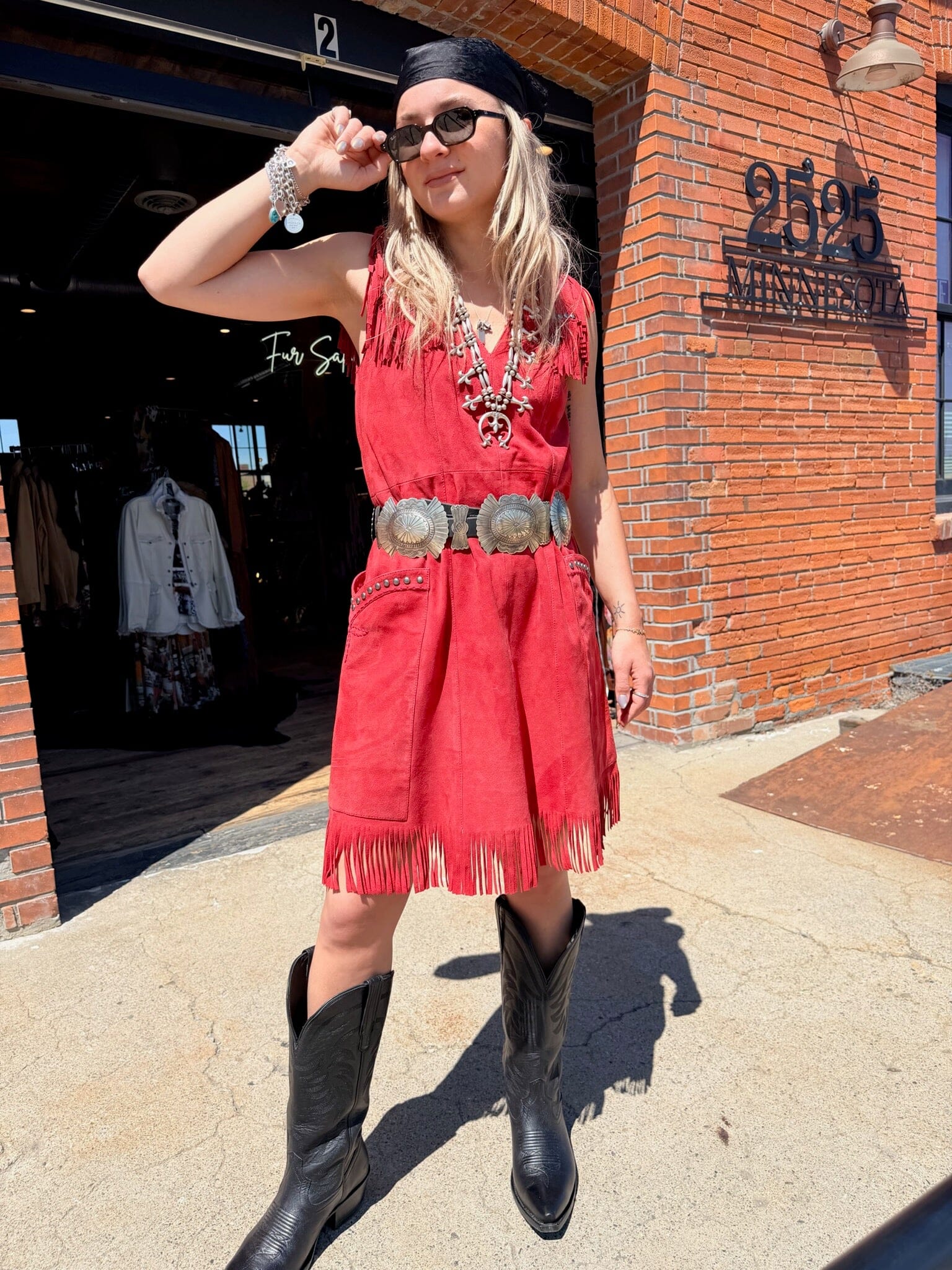 Cowgirl 'til I Die Dress - Double D Ranch - Cherry