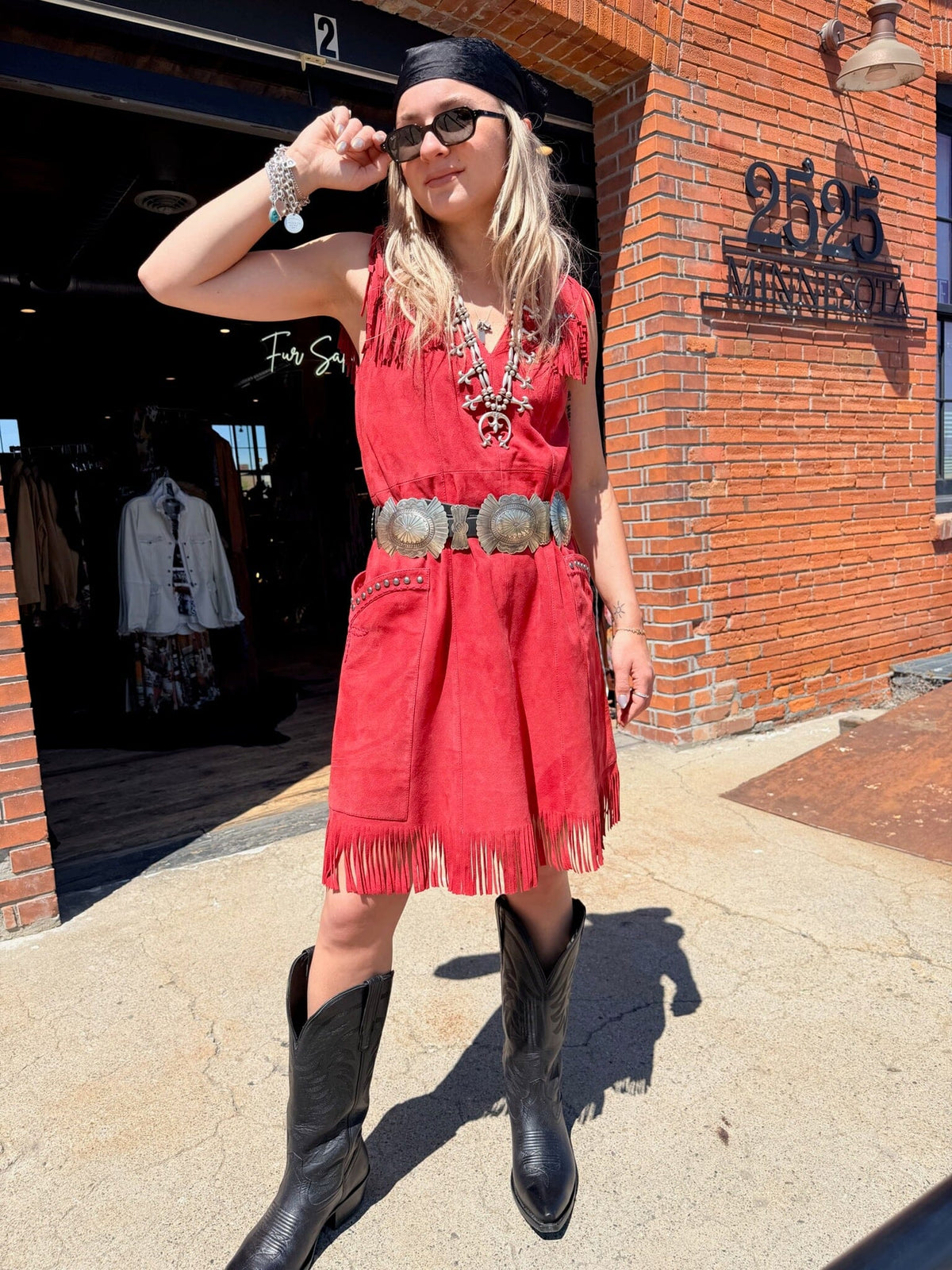 Cowgirl 'til I Die Dress - Double D Ranch - Cherry