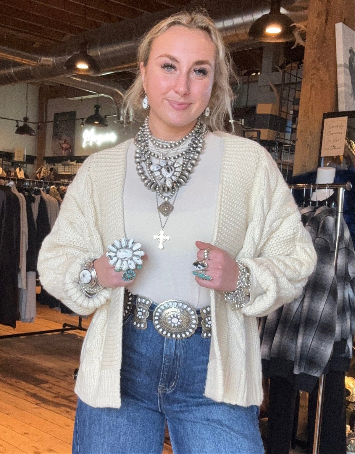 Cream Cable Knit Cardigan - AS026C