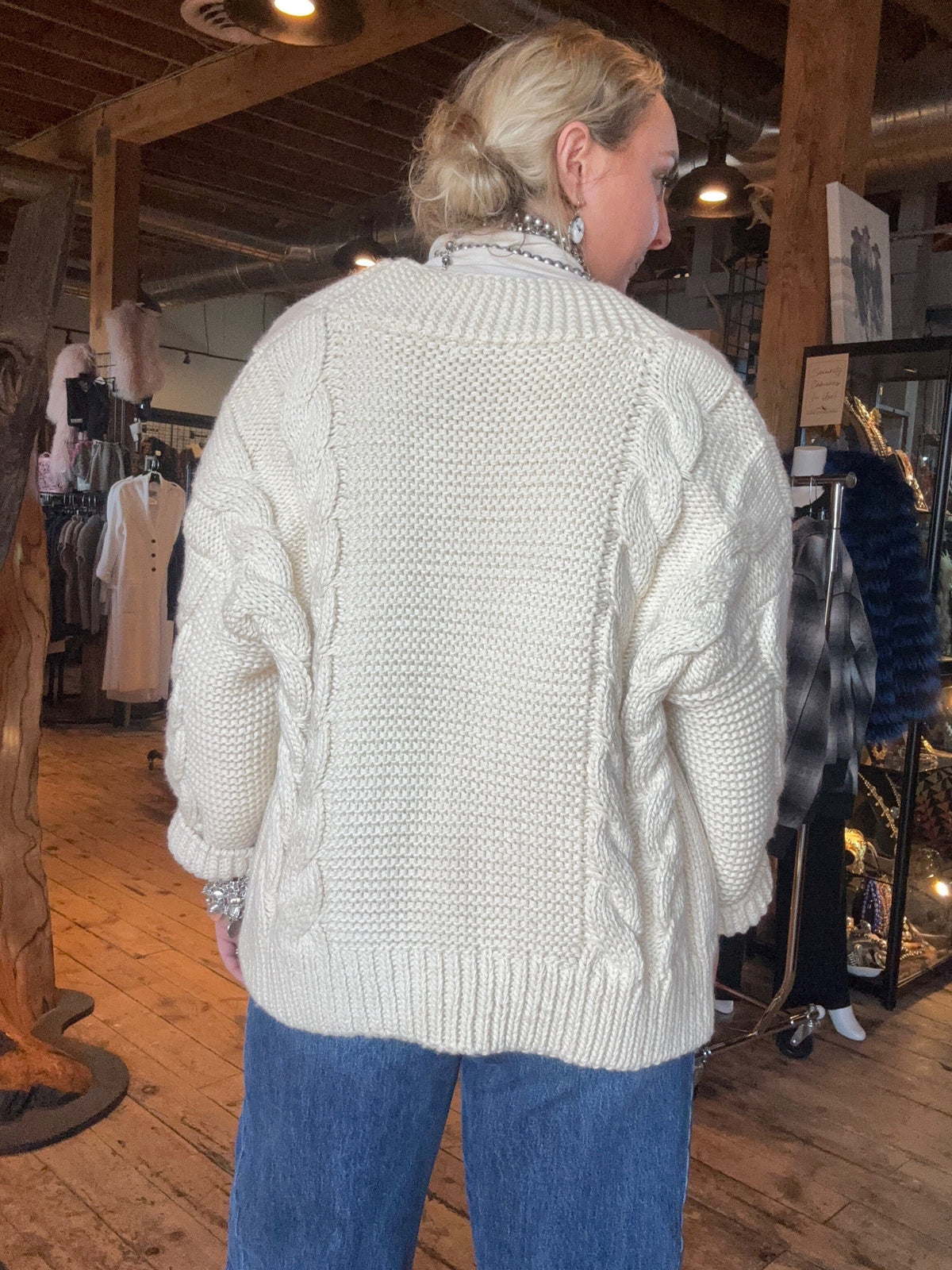 Cream Cable Knit Cardigan - AS026C