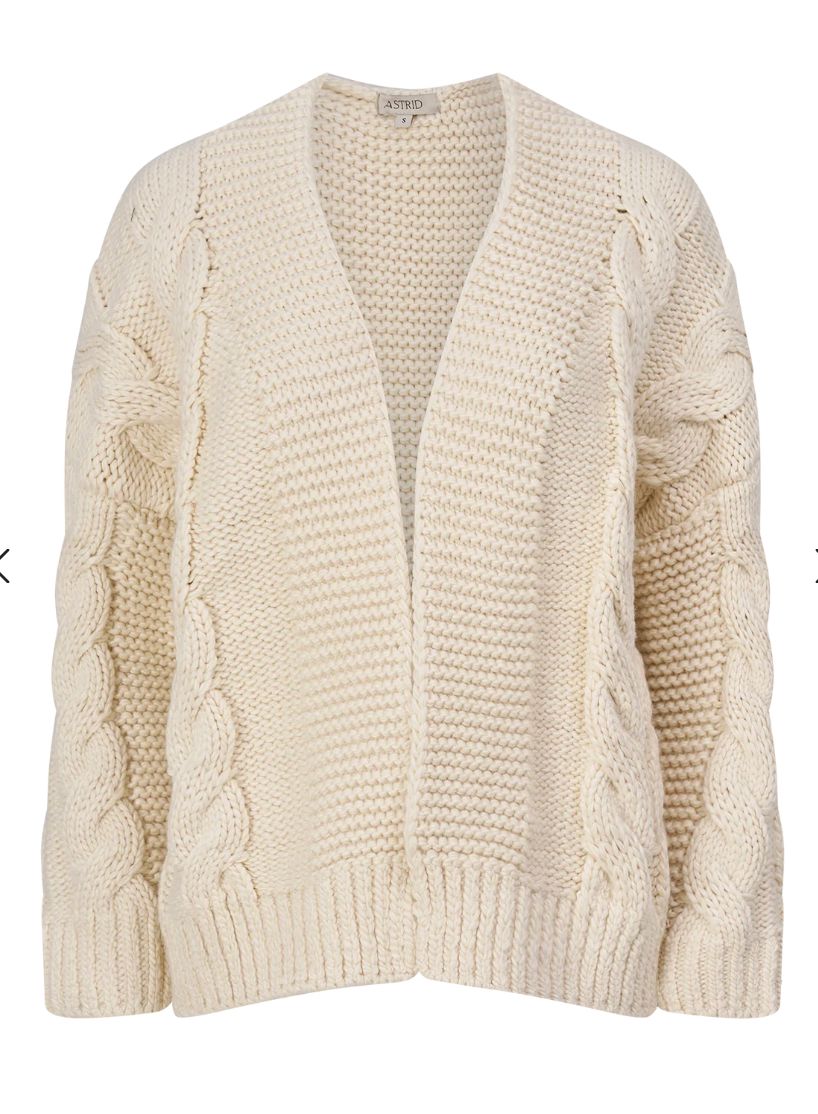 Cream Cable Knit Cardigan - AS026C