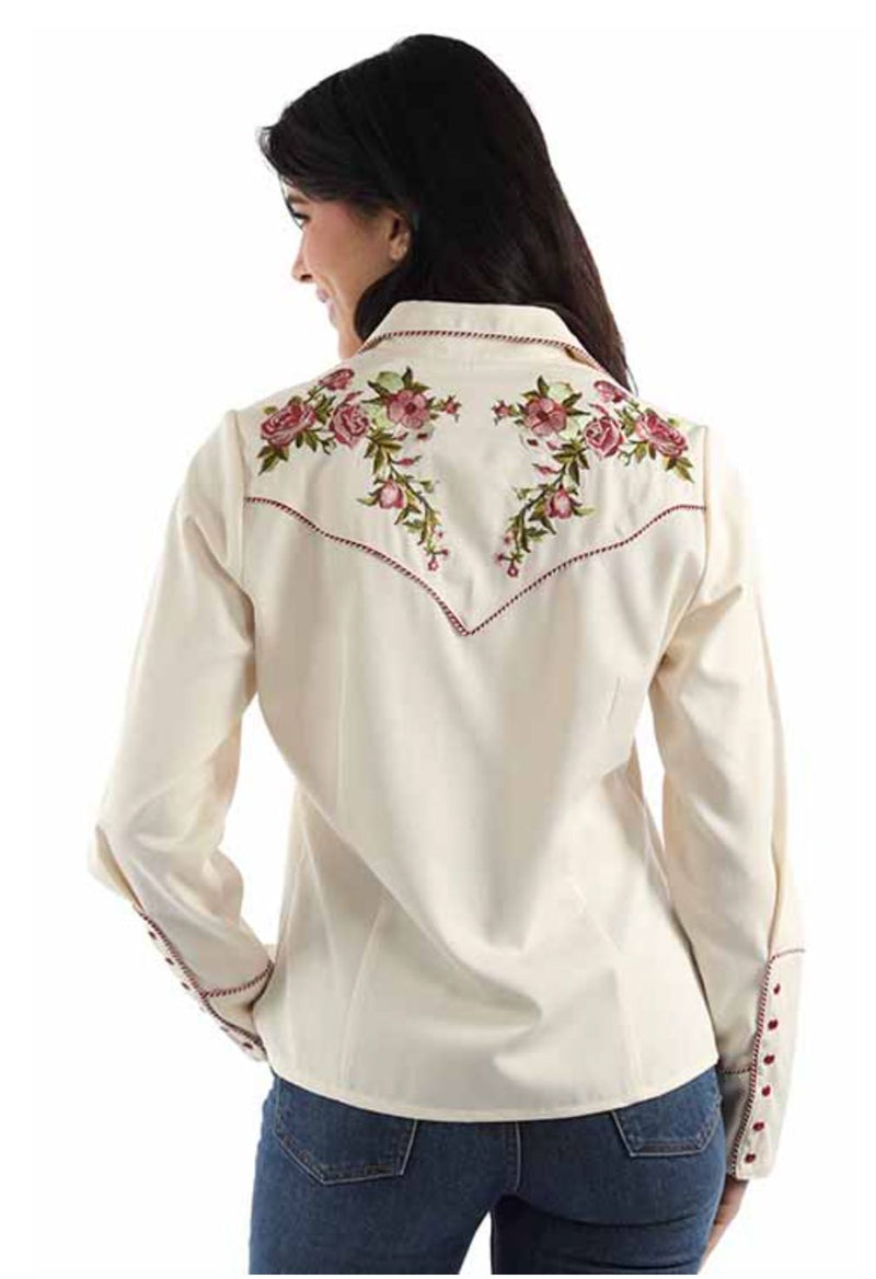 Cream Embroidered Blouse - PL922