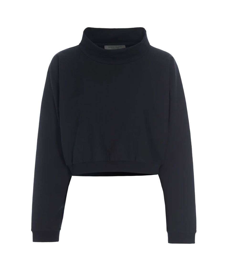 Cropped Jersey Top - Black - Henriette Steffensen - 71016B