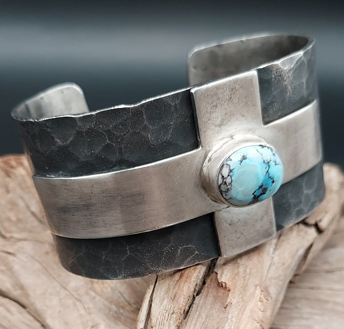 Cross "E" Sterling Silver & Turquoise Cuff - CSM1