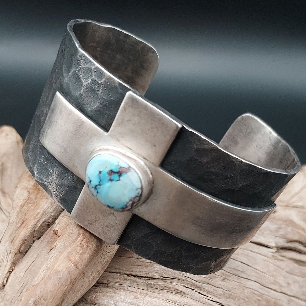 Cross "E" Sterling Silver & Turquoise Cuff - CSM1