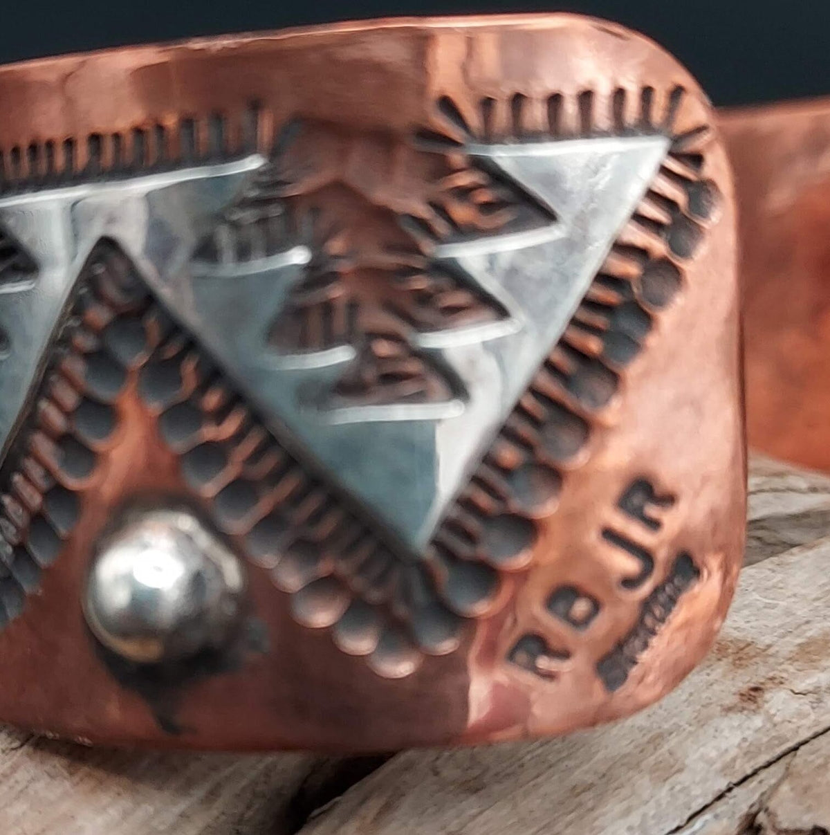 Cuff, Copper w/ Sterling Overlay – Running Horse - CRBJ12