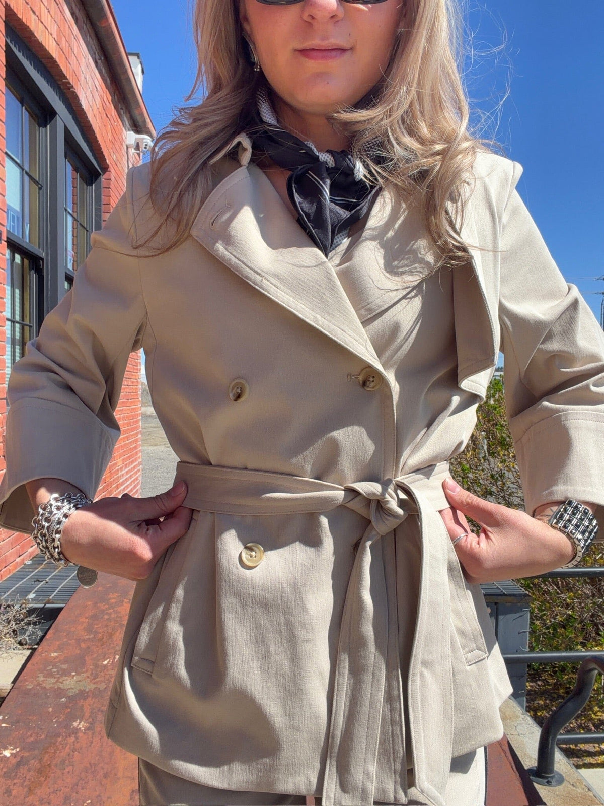 Dakota Khaki Cropped Trench - LY3808