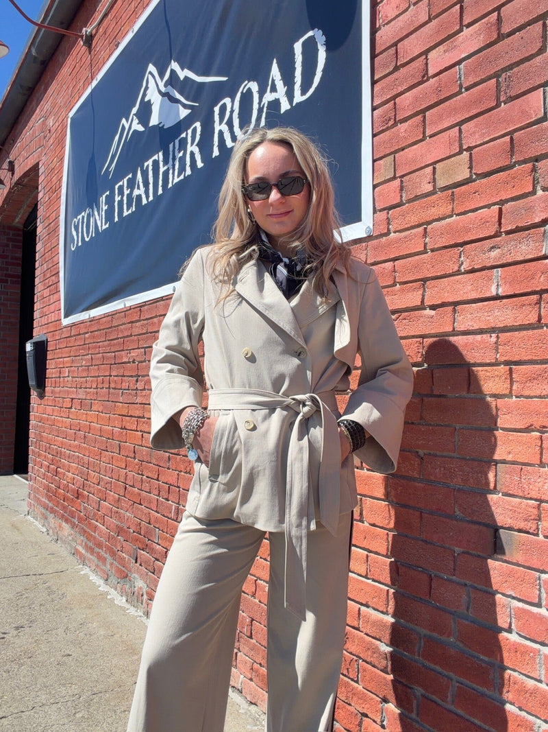 Dakota Khaki Cropped Trench - LY3808