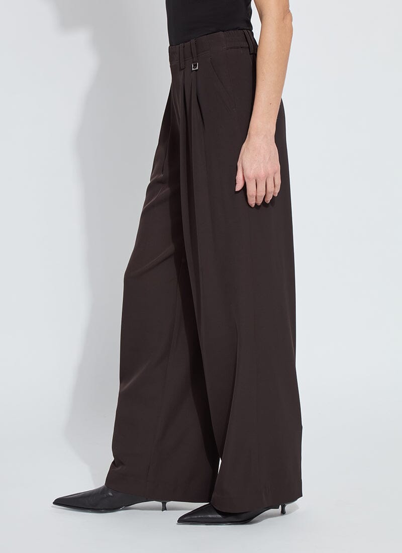 Darcy Pleated Wide Leg Trouser - Espresso - Lysse - LY3660E