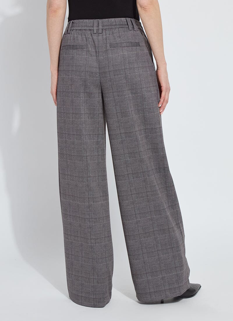 Darcy Pleated Wide Leg Trouser - London Glen Plaid - LY3718