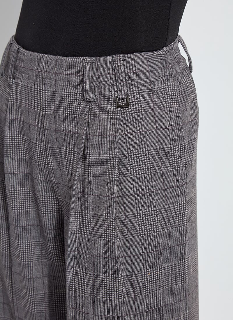 Darcy Pleated Wide Leg Trouser - London Glen Plaid - LY3718