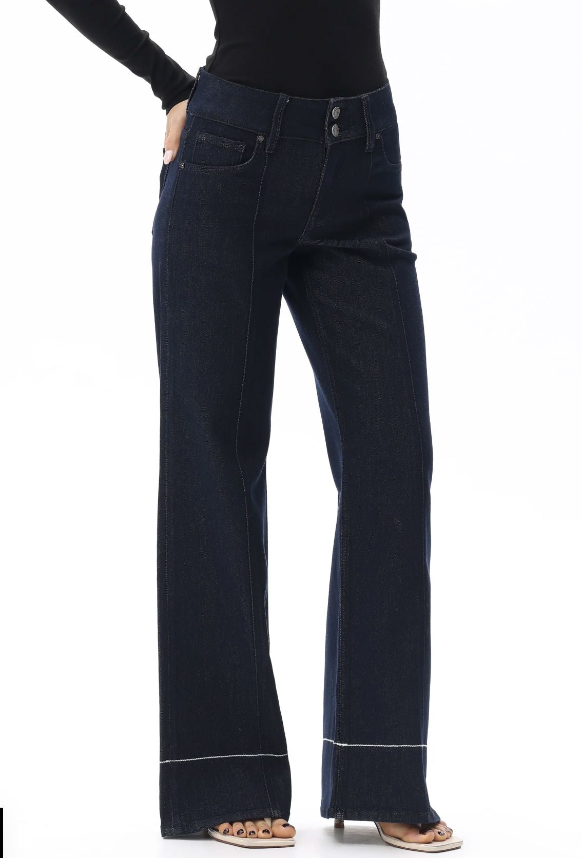 Dark Denim Wide Leg Jeans - BY8376