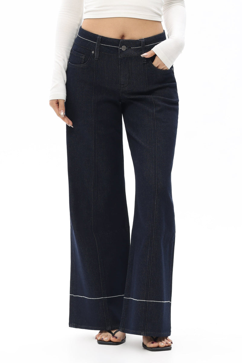 Dark Denim Wide Leg Jeans - BY8376