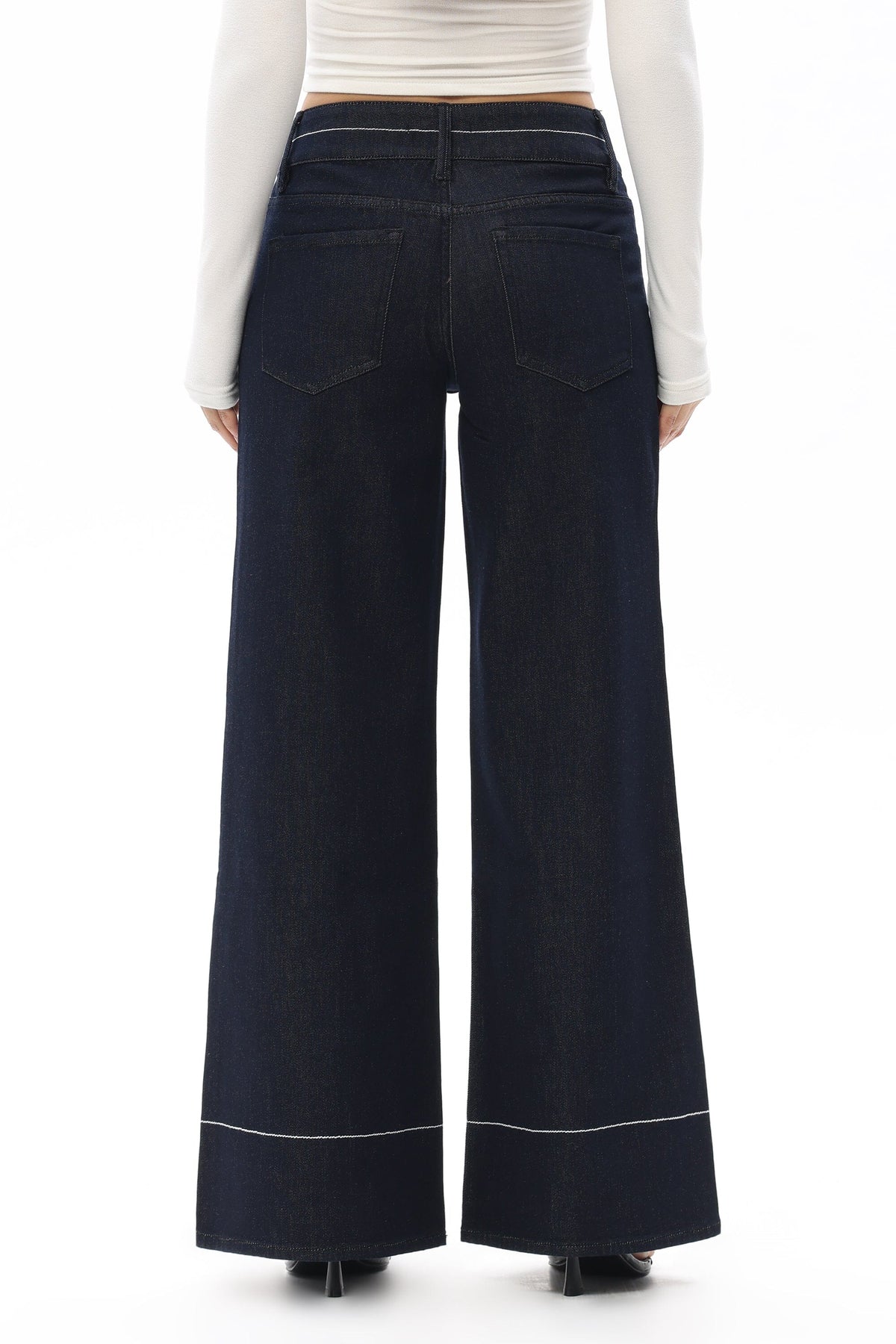 Dark Denim Wide Leg Jeans - BY8376