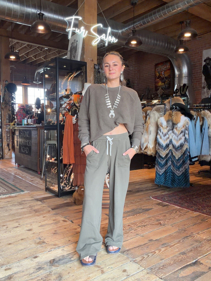 Dark Olive Noa Drawstring Pant - NOADO