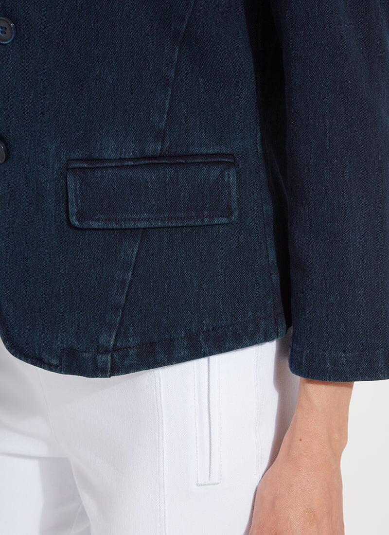 Della Indigo Denim Cropped Blazer - Lysse - LY3310