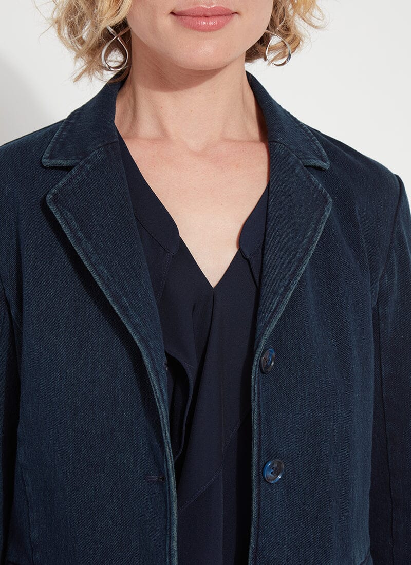 Della Indigo Denim Cropped Blazer - Lysse - LY3310