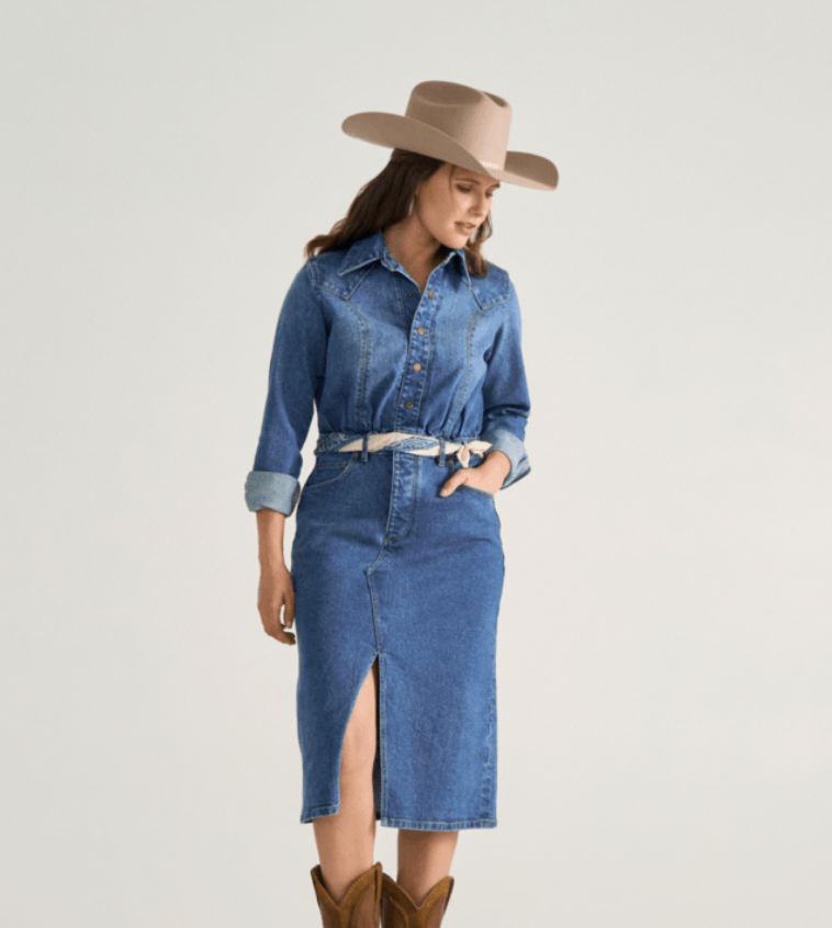 Denim Midi Dress - Tecovas - 40375
