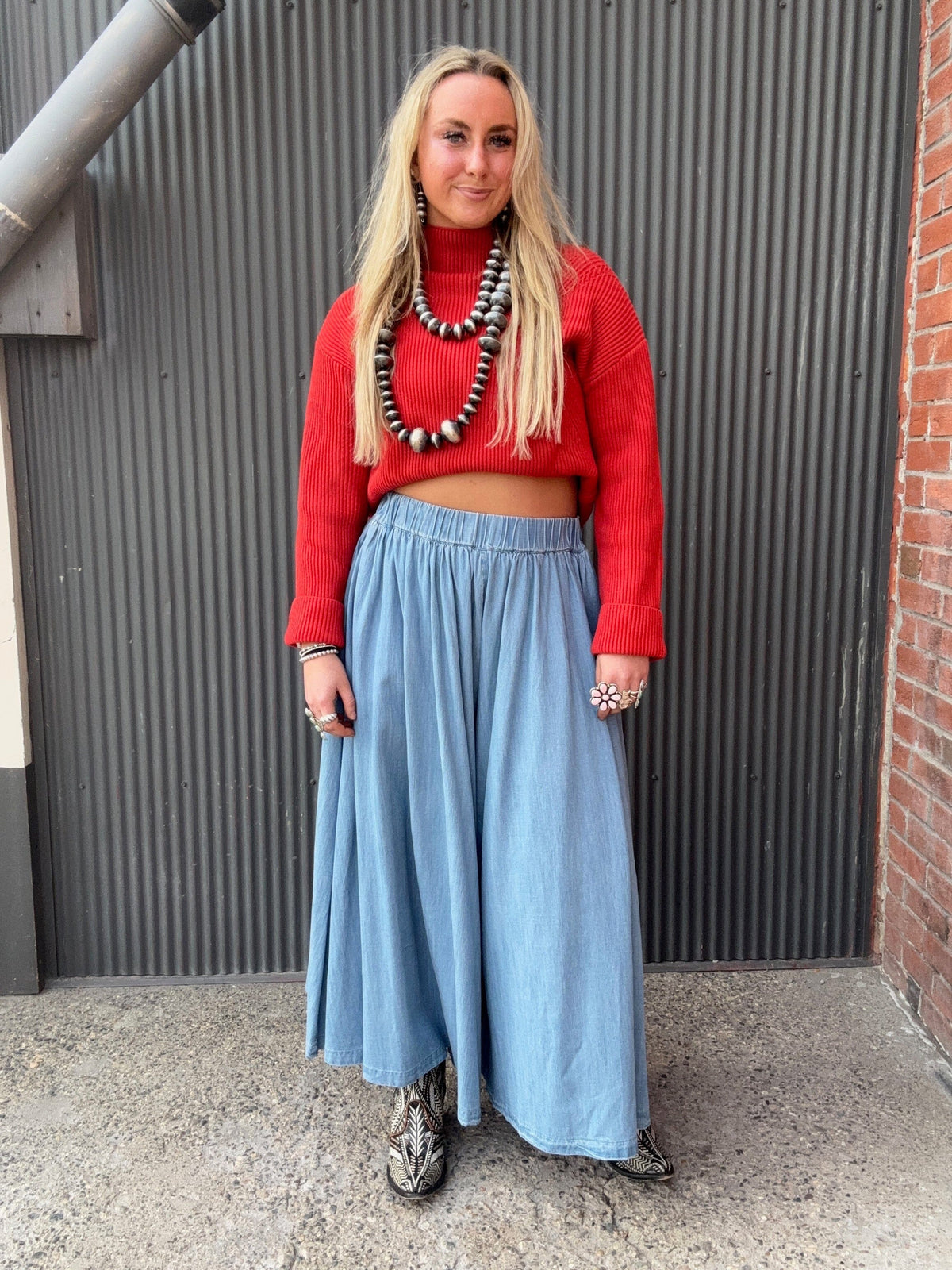 Denim Palazzo Pant / Skirt - 24410