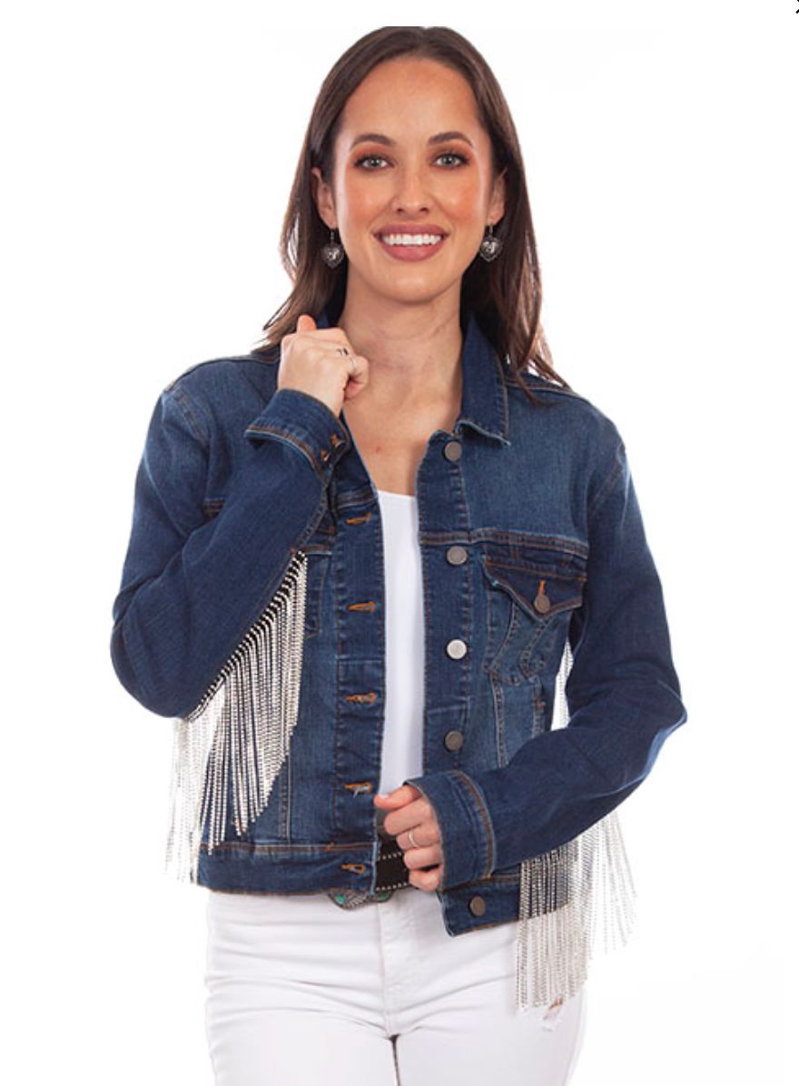 Denim/Rhinestone Jacket - Scully - HC792