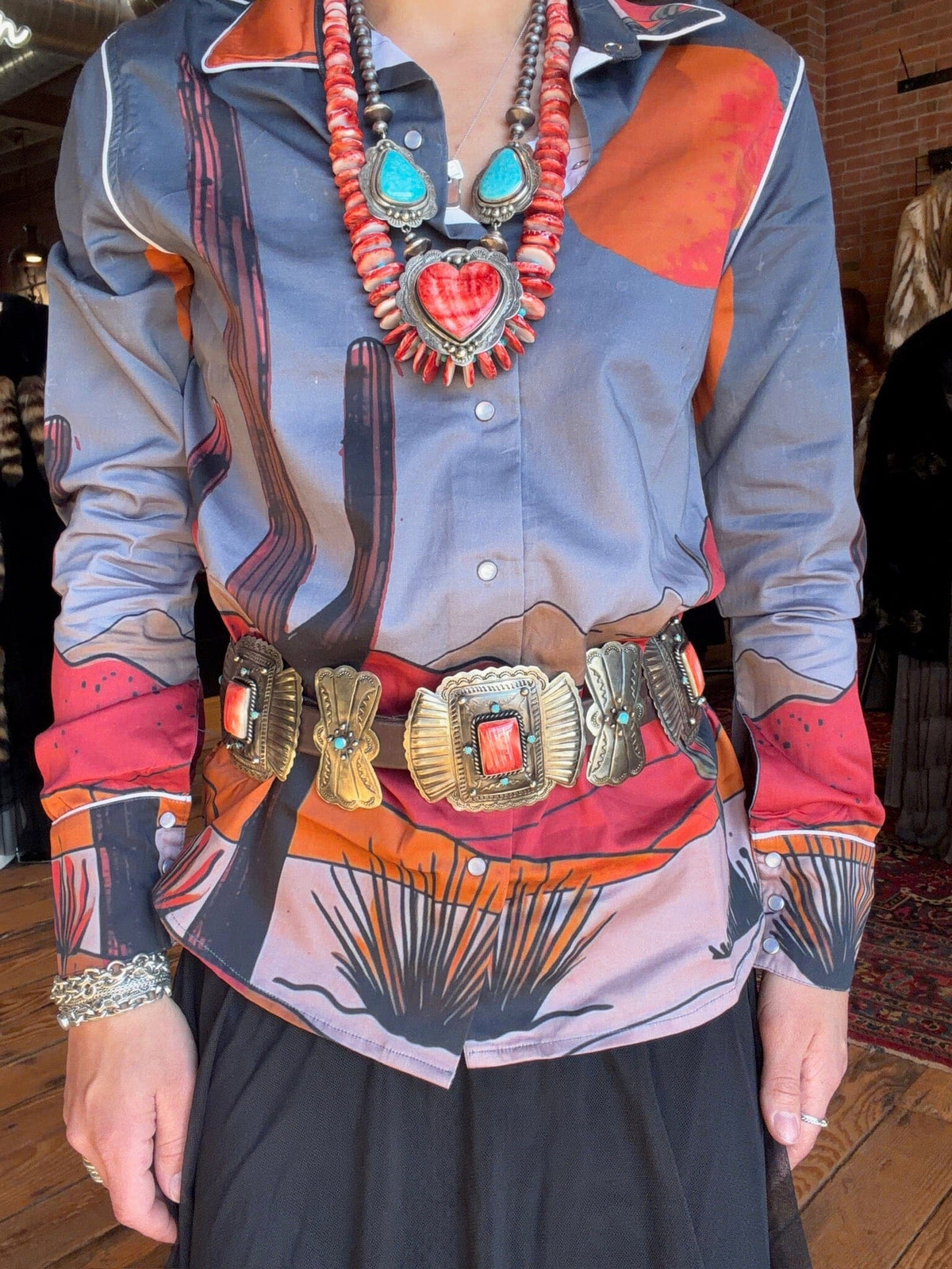 Desert Print Western Shirt - SH085