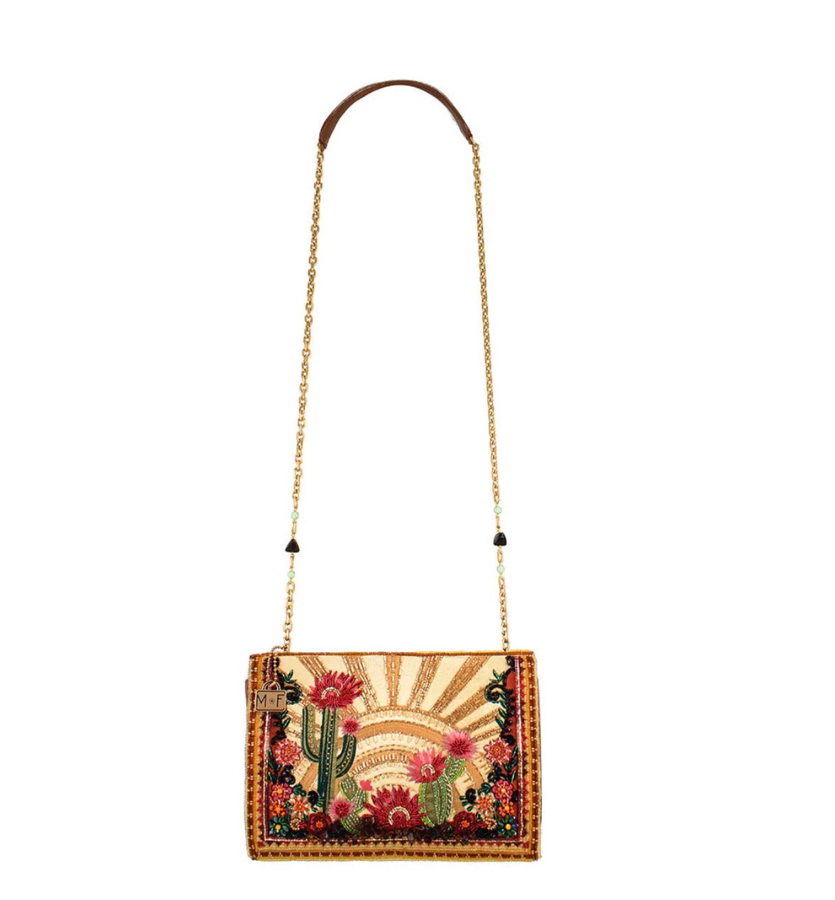 Desert Sunrise Beaded Crossbody Handbag - MFS002534