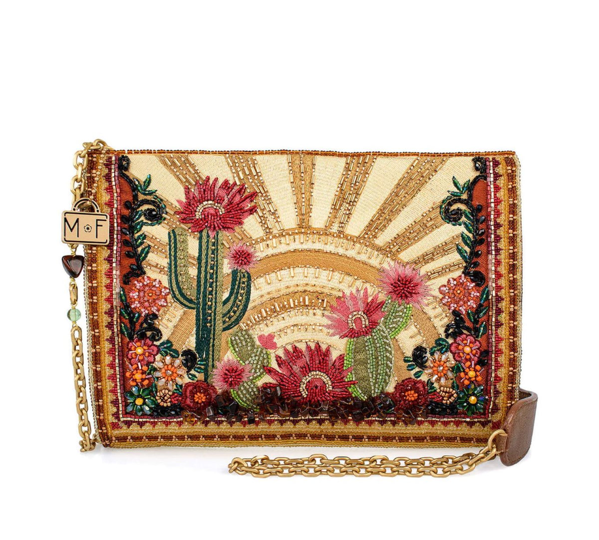 Desert Sunrise Beaded Crossbody Handbag - MFS002534