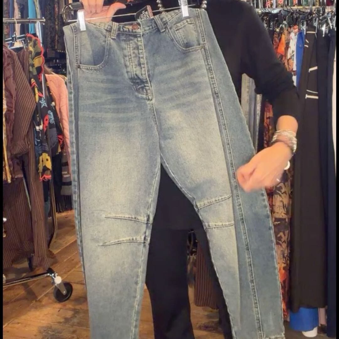 Distressed Barrel Jeans - 7237UD