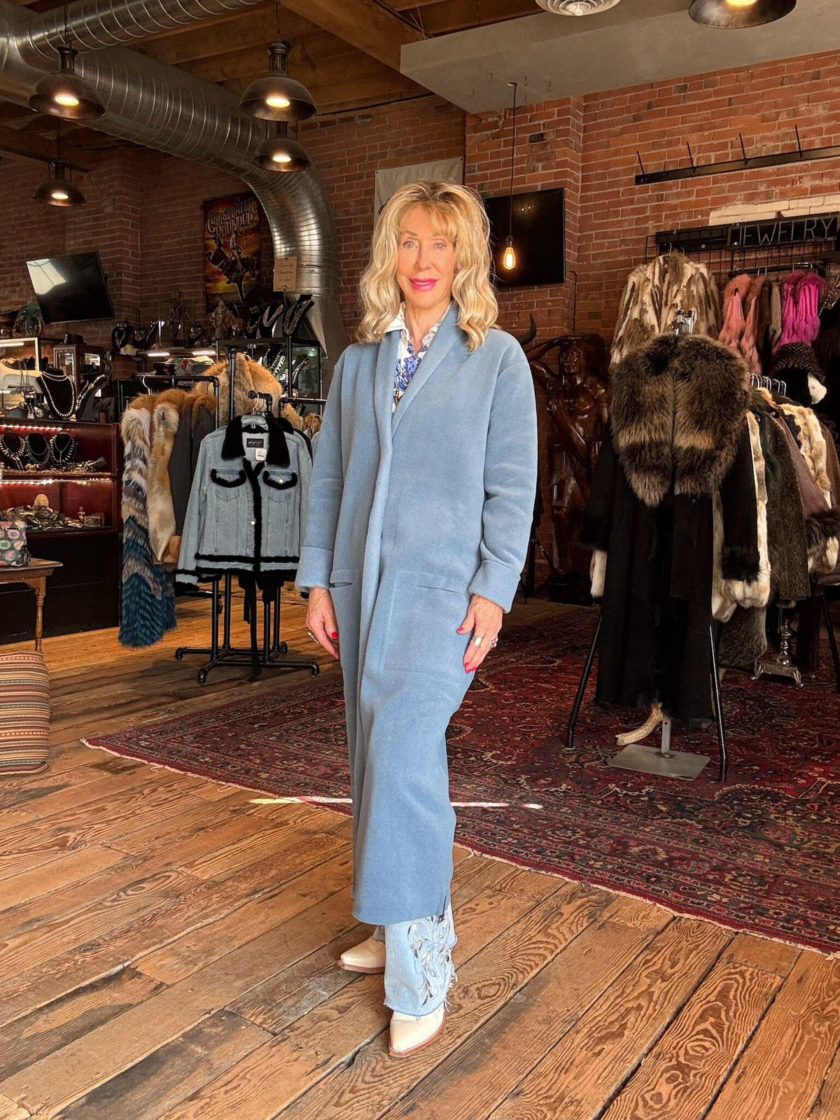 Dusty Blue Fleece Duster - 7162DB