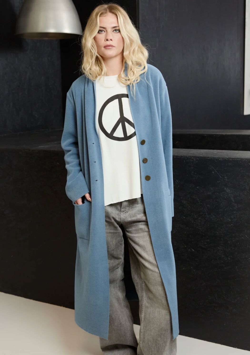 Dusty Blue Fleece Duster - 7162DB