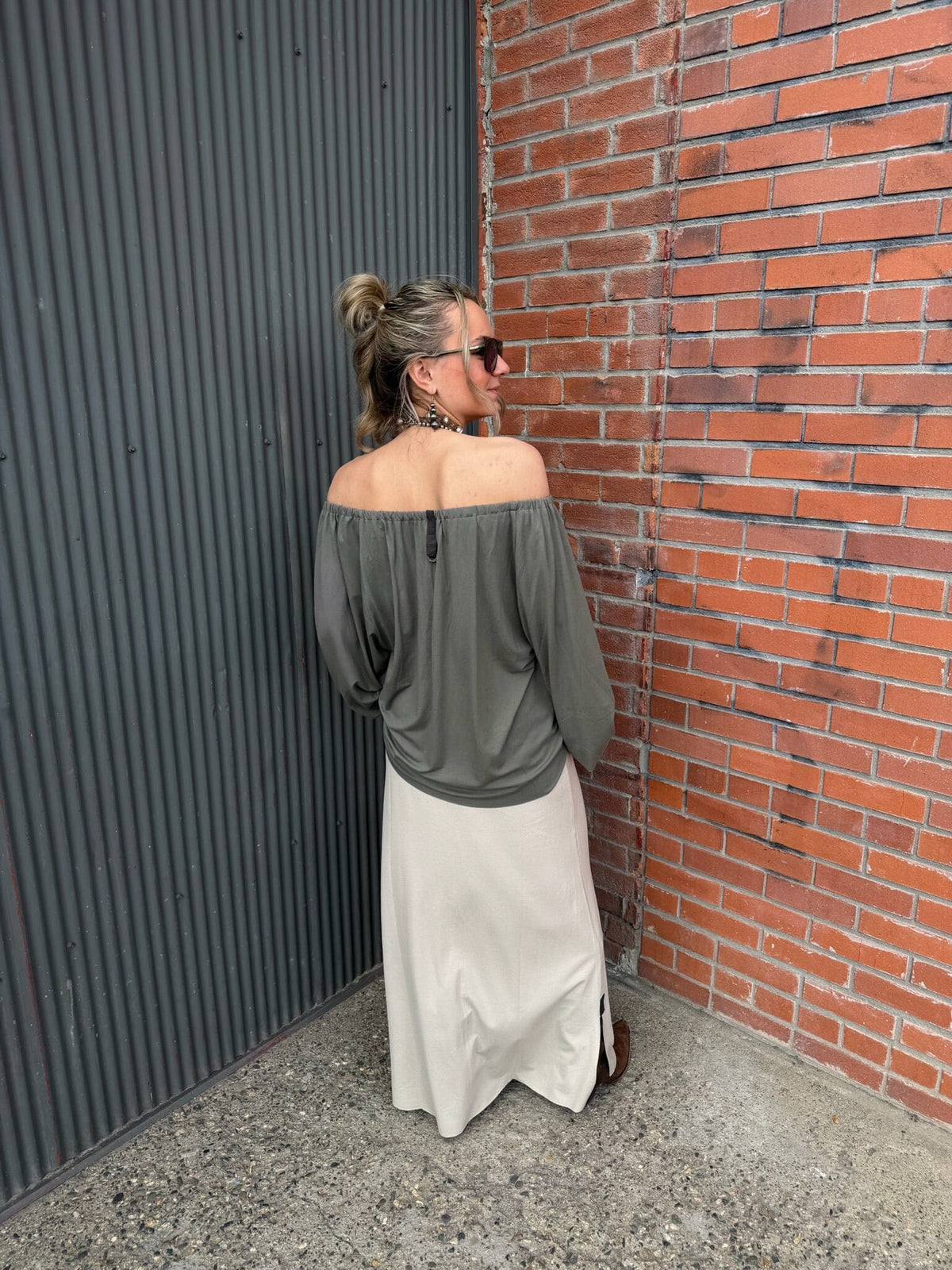 Dusty Green All Day Blouse - Henriette Steffensen - 96104G
