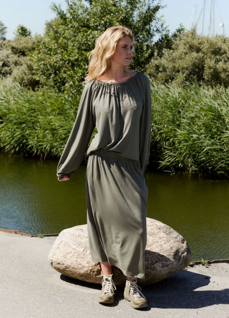 Dusty Green All Day Blouse - Henriette Steffensen - 96104G