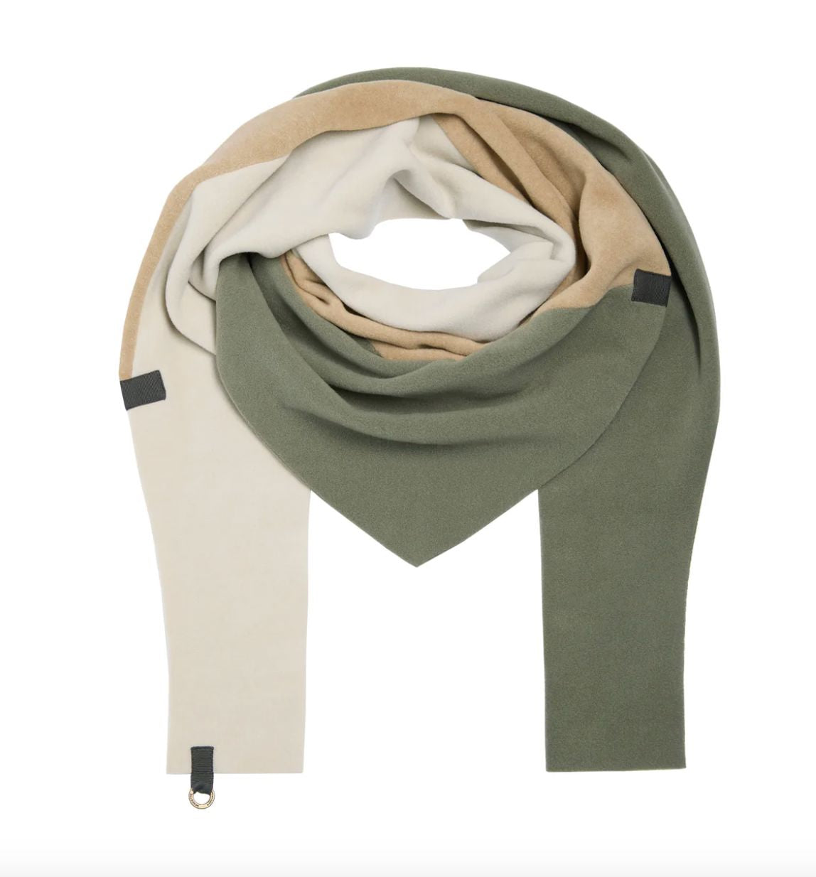 Dusty Green/Kit/Camel Fleece Scarf - Henriette Steffensen - 4078NW480