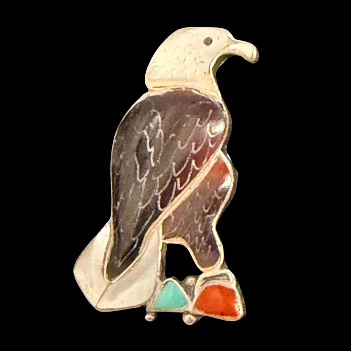 Eagle / Mother of Pearl / Turquoise / Shell Ring - Size 6.25 - RMH365