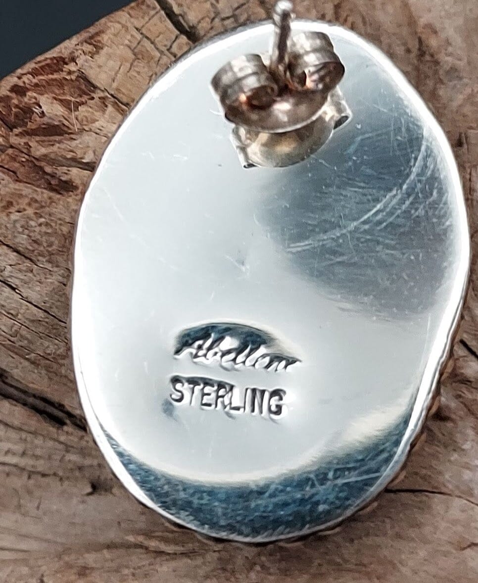 Earrings, Black Jack Turquoise &amp; Sterling Posts - ESW108